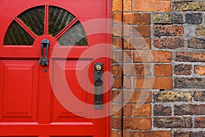 Red front door