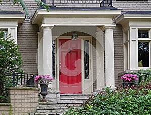 Red front door