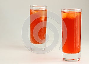 Red Frosty Cocktails with Ice