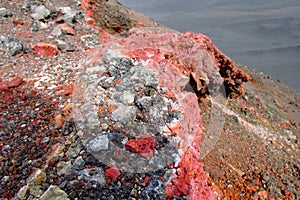 Red frozen lava pattern