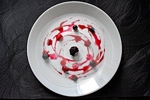 Red fruit berries plate