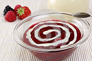 Red fruit pudding