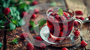 Red fruit tea with raspberry and mint 3