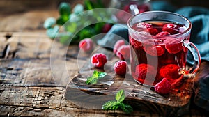 Red fruit tea with raspberry and mint 4