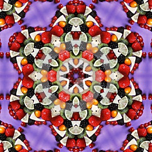 Red fruits in mandala