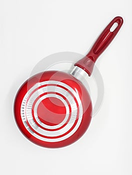Red frying pan kitchenware isolated on white background for graphic resources 08