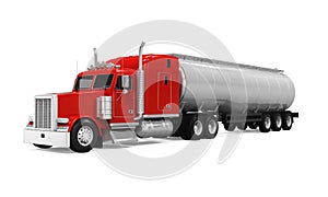 Red Fuel Tanker Truck photo