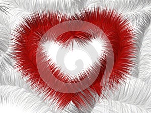 Red fur heart