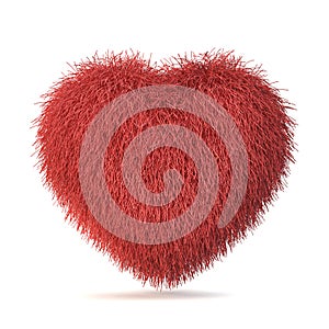 Red fur heart 3D