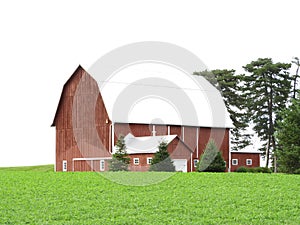 Historic red gambrel roof barn in FingerLakes country photo