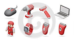 Red Gadgets and Tools