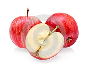 Red Gala apples isolated on white background