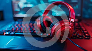 The Gaming Headphones Setup.AI generated image