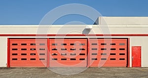 Red garage doors