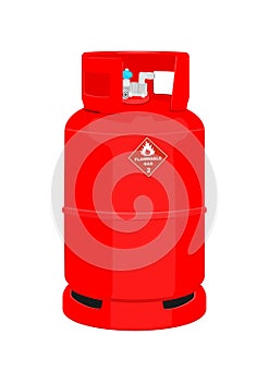 Red gas cylinder.