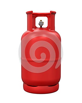 Red Gas Cylinder Isolated photo