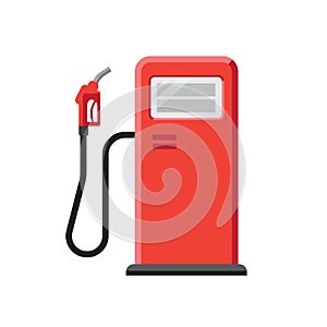 Red gas station with petrol pump vector illustration photo