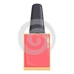 Red gel bottle icon cartoon vector. Manicurist nailcare