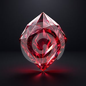 Red Gemstone on Black Background