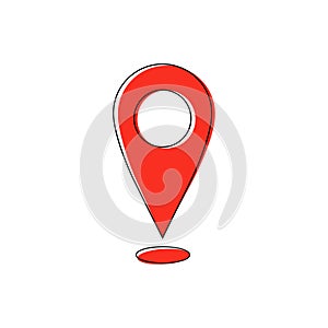 Red geolocation pin