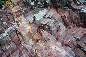 Red geological material