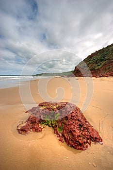 Red geological rock formation, Phillip Island