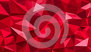 Red Geometric Abstract Background: Triangular Modern Design