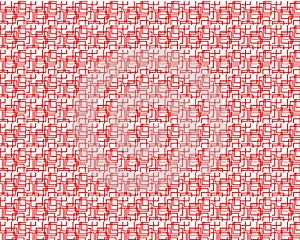 Red Geometric Line Pattern Background with Seamless Interlocking Square Shapes
