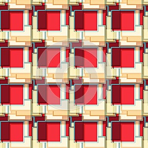 Red geometric objects seamless pattern