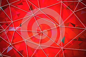 Red geometric rumpled triangular