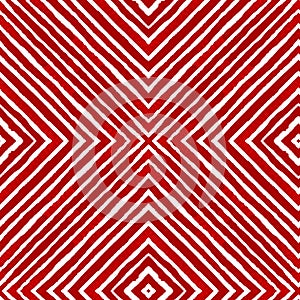 Red Geometric Watercolor. Curious Seamless Patter