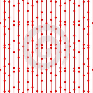 Red Geometrical Polka Dots seamless pattern design.Seamless monochrome pattern.