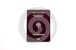 Red german passport isolated