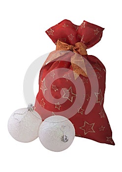 Red gift bag whith balls