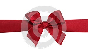 Red gift bow with ribbon.