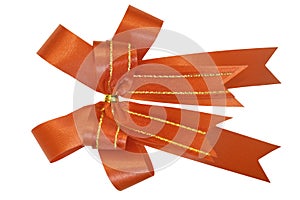 Red gift bow. Ribbon