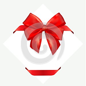 Red gift bow with ribbon.