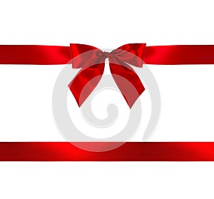 Red gift bow and ribbon photo