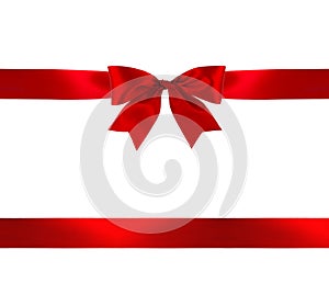 Red gift bow and ribbon photo