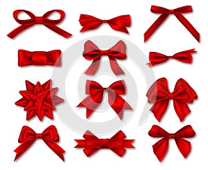 Red gift bow set