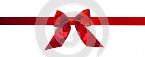 Red gift bow on white