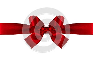 Red gift bow on white