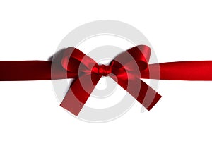 Red gift bow on white