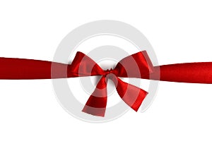 Red gift bow on white