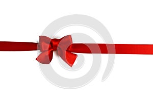 Red gift bow on white