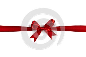 Red gift bow on white