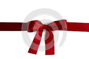 Red gift bow on white