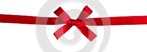 Red gift bow on white