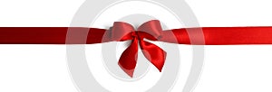 Red gift bow on white