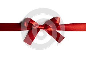 Red gift bow on white